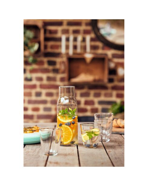 Carafe Funambule & 6 verres Stripy transparents transparents - 1L/31cl