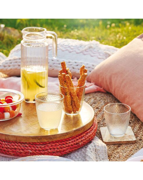 Carafe Funambule & 6 verres concepto pampille transparents - 1L/25cl