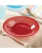 6 Assiettes creuses Factory rouges - D.21.5 cm