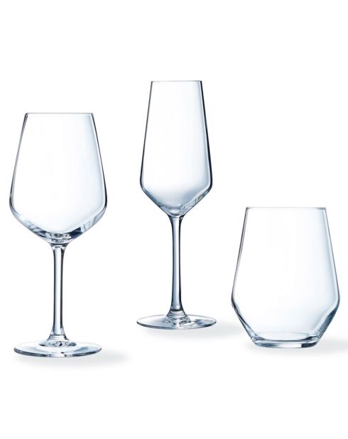 18 transparante Vinetis-glazen