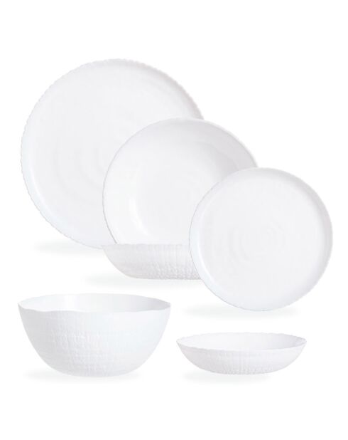 Set de vajilla blanca con amonita - 25 piezas