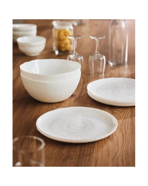 Set de vajilla blanca con amonita - 25 piezas