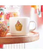 6 Tasses Cupcake Pop Gourmandise blanches - 22cl