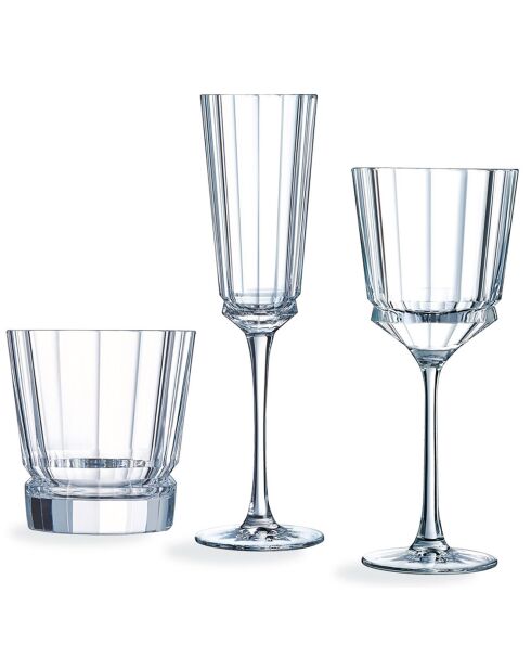 Set de cristal transparente Macassar - 18 piezas