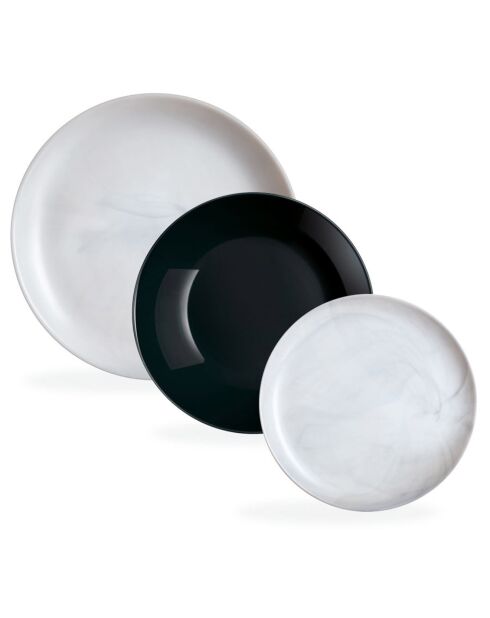 Service de table Diwali gris/noir - 18 pièces