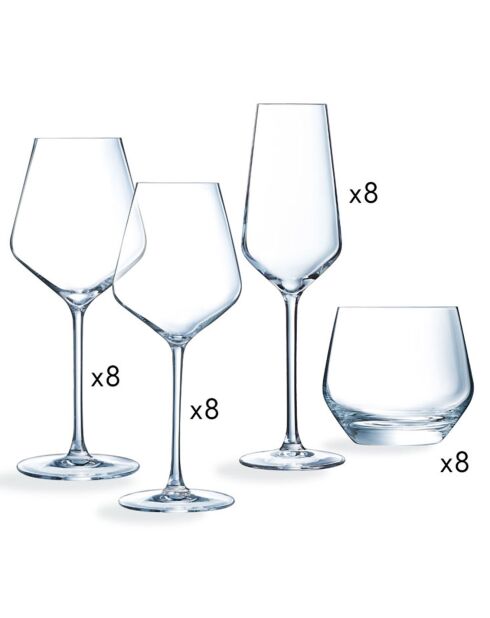 32 verres Ultime transparents