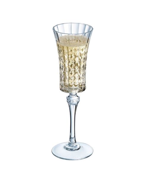 4 Flûtes à Champagne Lady Diamond transparentes - 15cl
