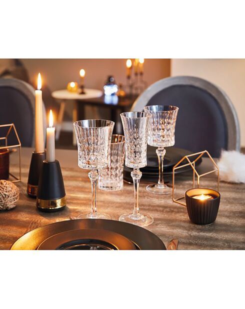 4 Verres à pied Lady Diamond transparents - 19cl
