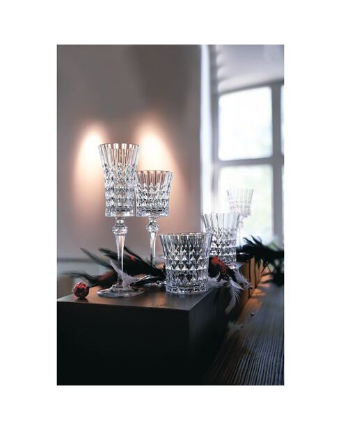 4 Verres bas Lady Diamond  transparents - 27cl