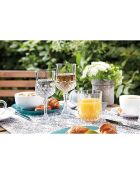 4 transparante Longchamp-glazen met steel - 17cl