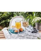 4 transparante Longchamp-glazen met steel - 17cl