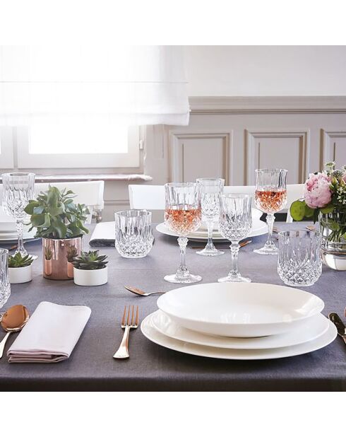 4 Verres à pied Longchamp transparents - 25cl