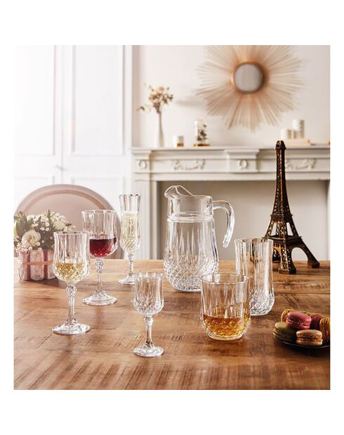 4 Verres à pied Longchamp transparents - 25cl