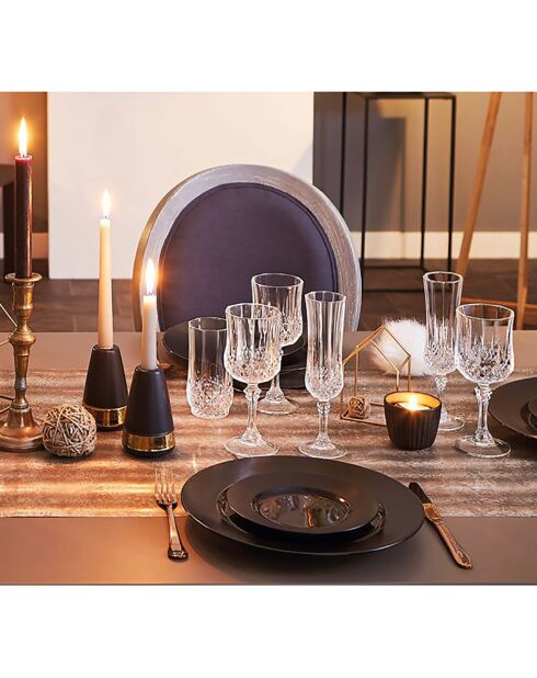 4 Flûtes à champagne Longchamp transparentes - 14cl