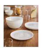 Set de vajilla blanca con amonita - 18 piezas