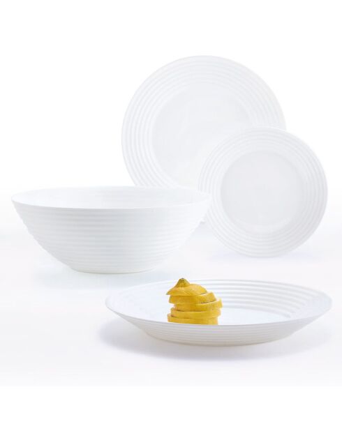 Service de table Harena blanc - 19 pièces