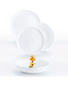 Set de vajilla blanca con amonita - 18 piezas