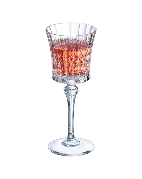 4 Verres à pied Lady Diamond transparents - 19cl