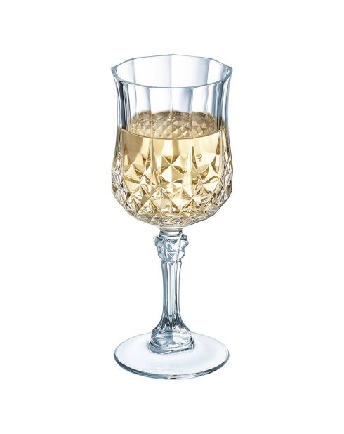 4 Verres à pied Longchamp transparents - 25cl