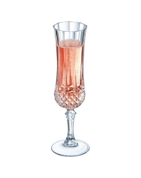 4 Flûtes à champagne Longchamp transparentes - 14cl