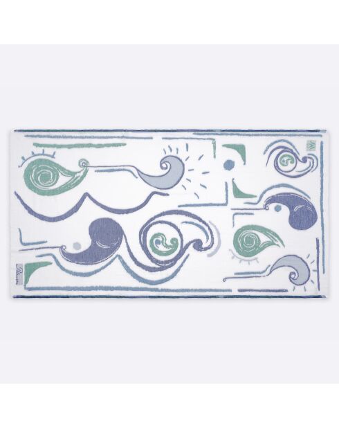 Étole 100% Coton bio Lea bleue - 100x200 cm