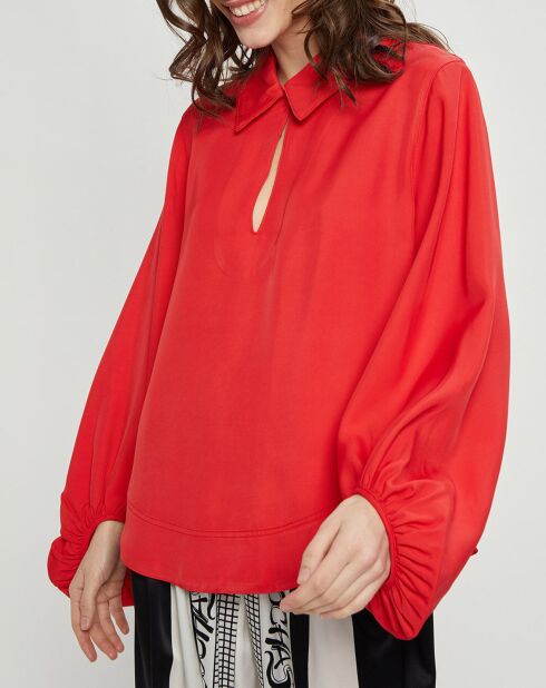 Rode blouse met kraag