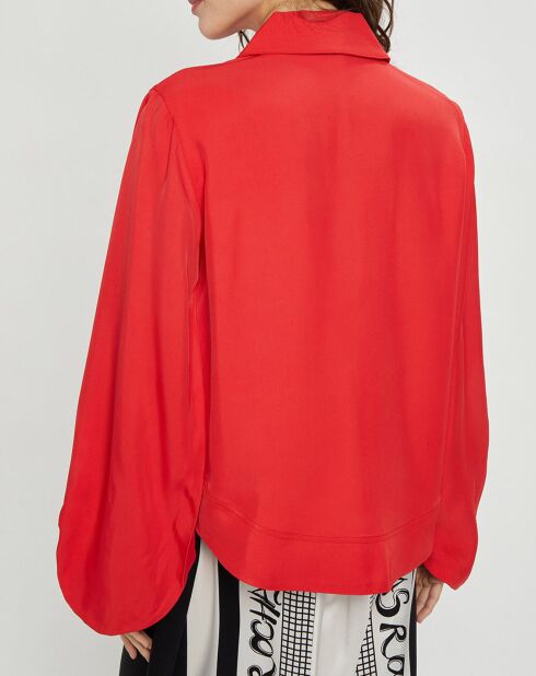 Rode blouse met kraag