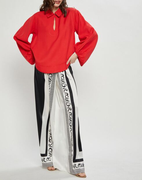 Rode blouse met kraag