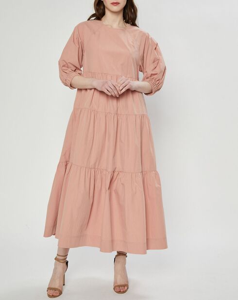 Robe Tiered Bubble vieux rose