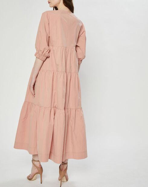 Robe Tiered Bubble vieux rose