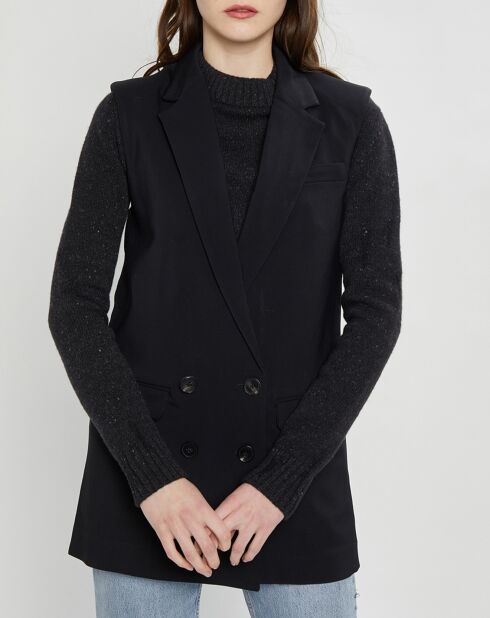 Veste sans manches Double Breasted noire