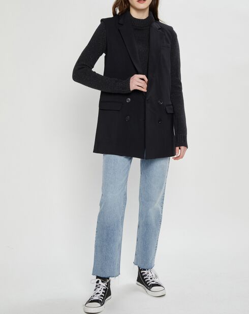 Veste sans manches Double Breasted noire
