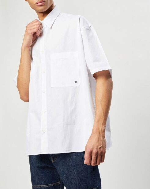 Weißes Hemd mit Illusions-Monogramm