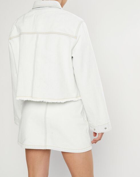 Veste en jean Cropped bleu blanchis