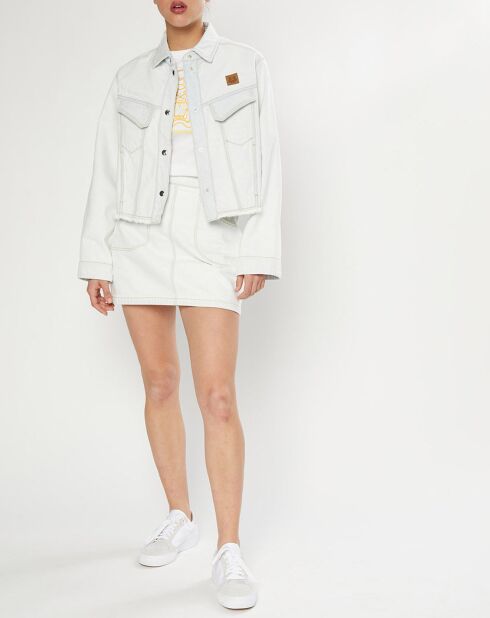 Veste en jean Cropped bleu blanchis