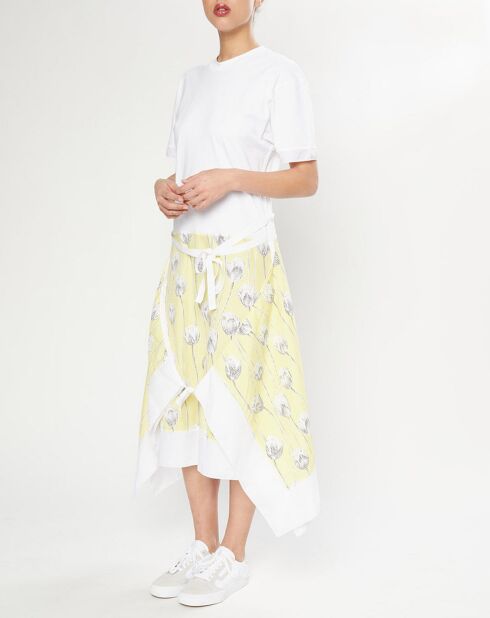 Robe Mixed Jersey blanc/jaune