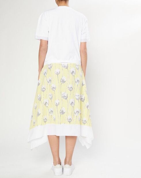 Robe Mixed Jersey blanc/jaune
