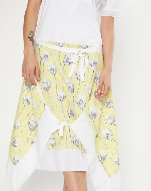Robe Mixed Jersey blanc/jaune