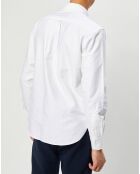 Chemise droite Oxford patch blanche