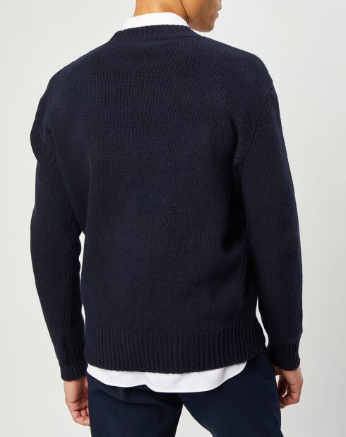 Pull 100% Laine Laine Jacquard Kool Fox bleu marine