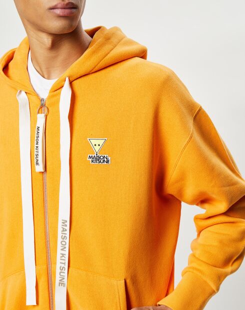 Sweat à capuche zippé Oversized orange