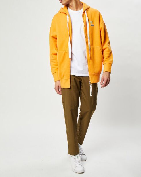 Sweat à capuche zippé Oversized orange