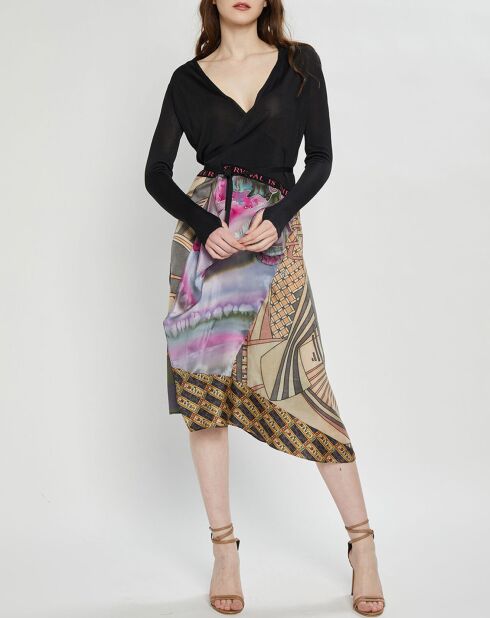 Robe Hybrid-Wrap noir/multicolore
