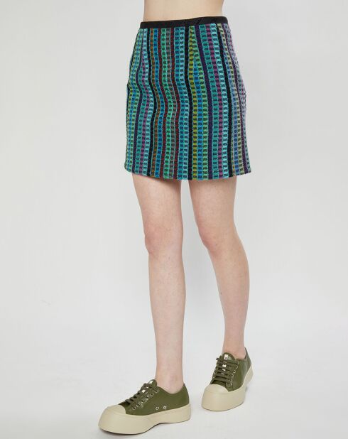 Mehrfarbiger Strickrock aus Frotteetüchern