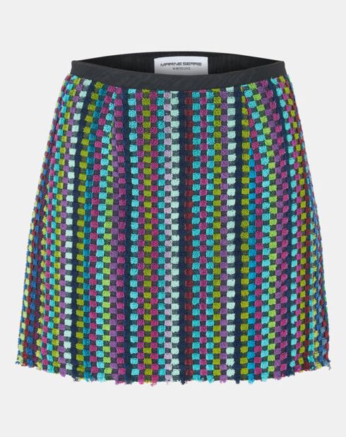 Mehrfarbiger Strickrock aus Frotteetüchern