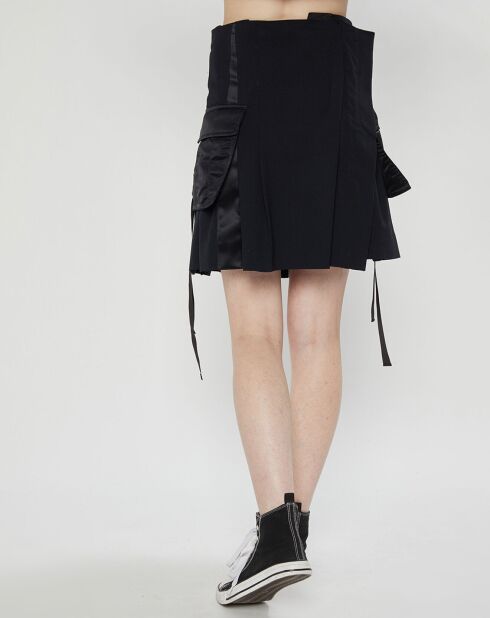Jupe en Laine mélangée Twill Mix noire
