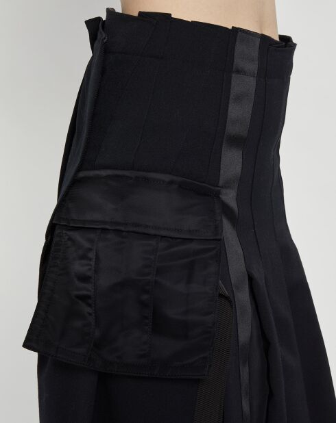 Jupe en Laine mélangée Twill Mix noire