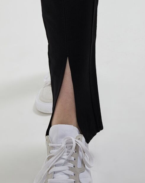 Pantalon skinny en Lin mélangé Slit noir