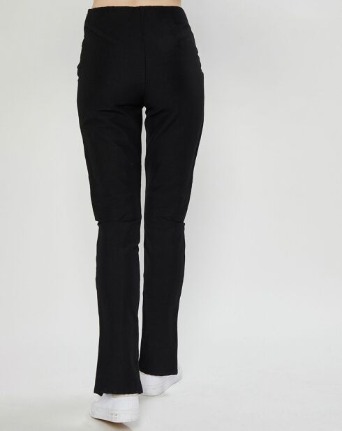 Pantalon skinny en Lin mélangé Slit noir