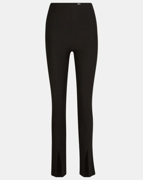 Pantalon skinny en Lin mélangé Slit noir